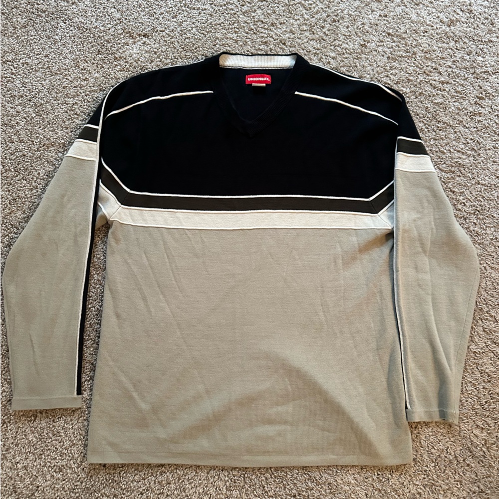 UNIONBAY Men's Crewneck Sweater - Black and Gray